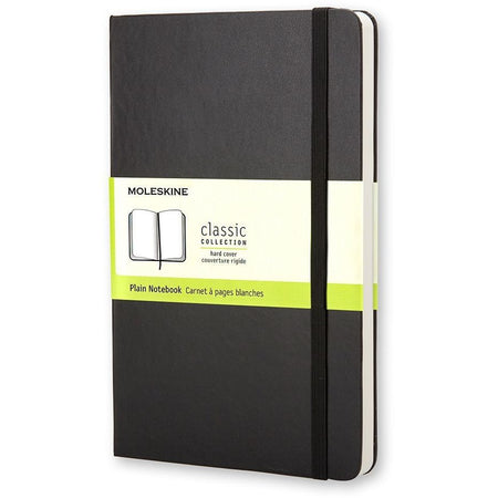 Moleskine – Notizbuch groß, 130 x 210 mm, blanko, Hardcover, schwarz