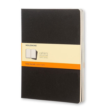 Moleskine – Notizbuch 190 x 250 mm, 240 Seiten, 70 g, schwarz, 3er-Set