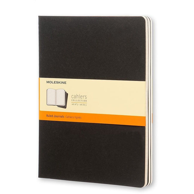 Moleskine – Notizbuch 190 x 250 mm, 240 Seiten, 70 g, schwarz, 3er-Set