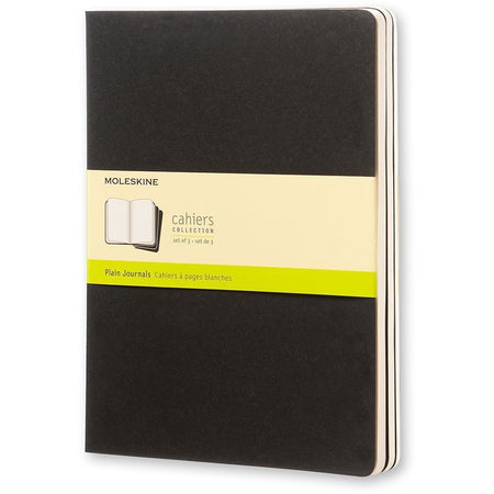 Moleskine – Notizbuch 190 x 250 mm, blanko, 240 Seiten, 70 g, schwarz, 3er-Set