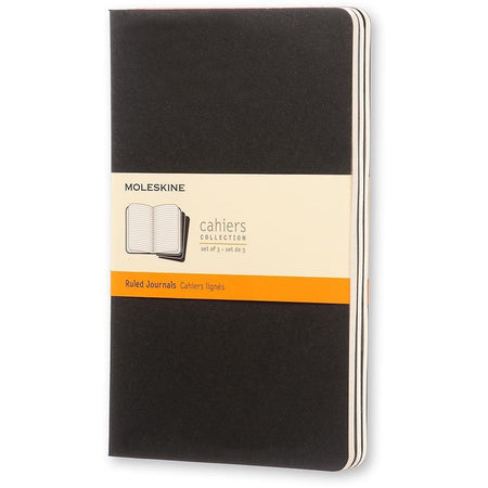 Moleskine – Notizbuch 130 x 210 mm, 160 Seiten, 70 g, schwarz, 3er-Set