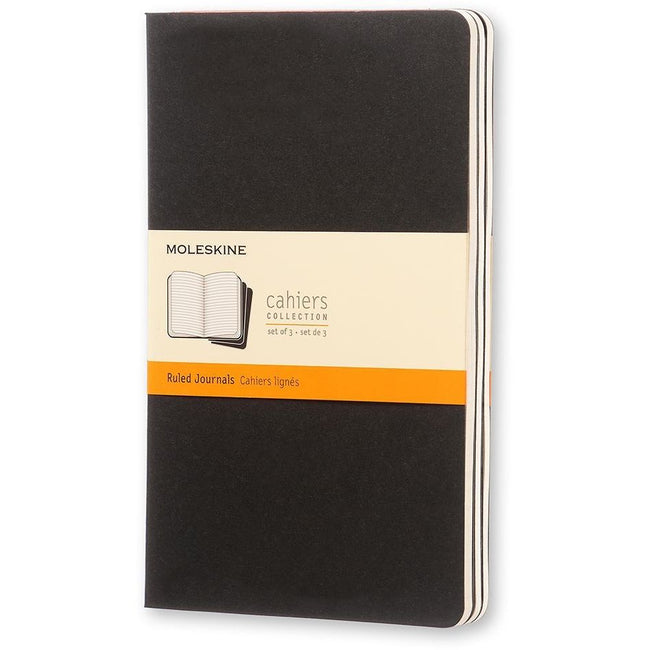 Moleskine – Notizbuch 130 x 210 mm, 160 Seiten, 70 g, schwarz, 3er-Set