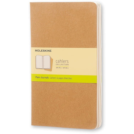 Moleskine – Notizbuch 130 x 210 mm, blanko, 160 Seiten, 70 g, Kraftpapier, 3-teilig