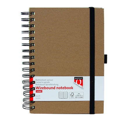 Quantore - Notizbuch A5 Spirallinie 192 Seiten 80gr Kraft | 3 Stück