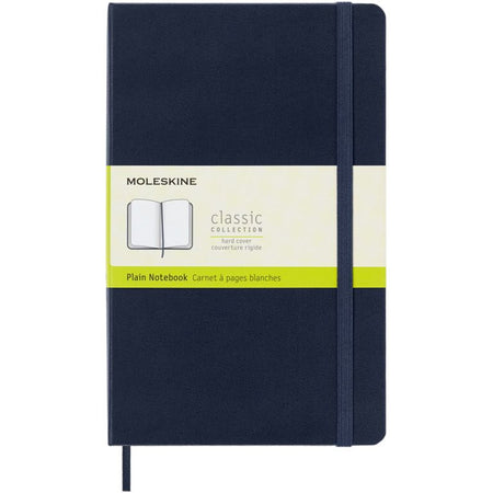 Moleskine – Notizbuch groß, 130 x 210 mm, blanko, fester Einband, saphirblau