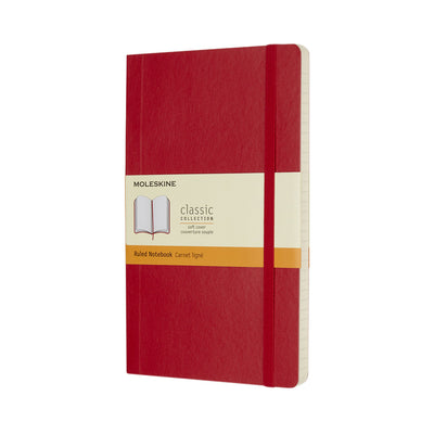 Moleskine – Notizbuch, groß, 130 x 210 mm, Line-Softcover, Scharlachrot