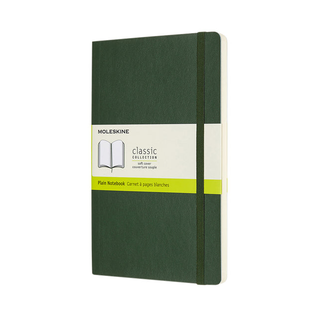 Moleskine – Notizbuch groß, 130 x 210 mm, blanko, weicher Einband, myrtengrün