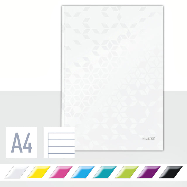 Notebook Leitz Wow A4 160Blz 90gr Linie Weiß