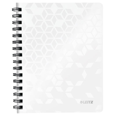 Leitz - Notizbuch WOW A5 Strichspirale PP weiß