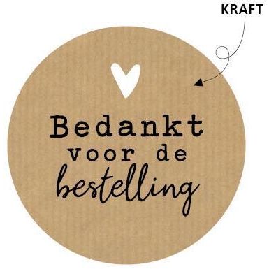 Klika - KP-Etikett Danke für die Bestellung, Kraftpapier, Durchmesser 50 mm, Rolle à 250 Stück