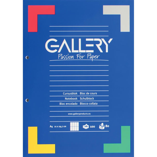 Galerie – Kursblock, ft A4, 80 g/m², 2-fach gelocht, handelsüblich kariert, 100 Blatt