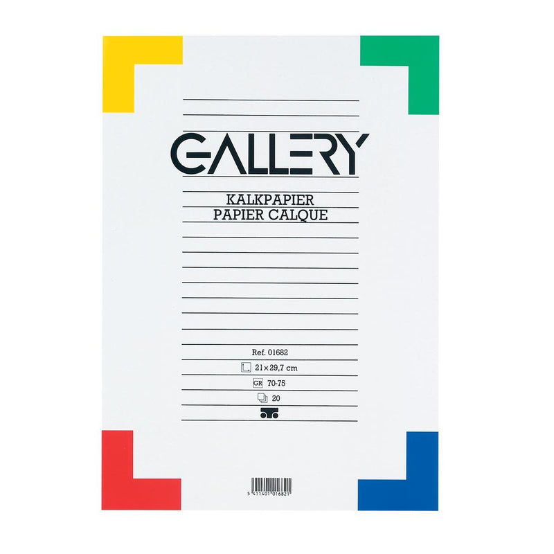 Galerie – Transparentpapier, 21 x 29,7 cm (A4), Block mit 20 Blatt