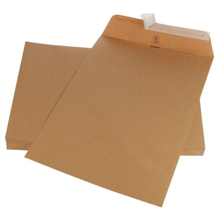 Gallery - Umschläge ft 250 x 353 mm, Streifenverschluss, braunes Kraftpapier, Karton mit 250 Stück