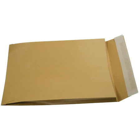 Galerie – Briefumschläge mit Balg, 229 x 324 x 35 mm, Streifenverschluss, braunes Kraftpapier, Karton mit 250 Stück