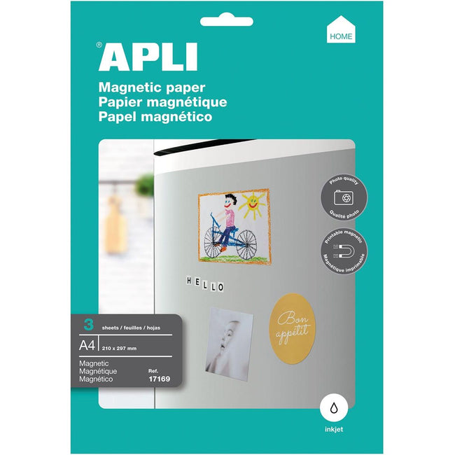 Apli - Magnetpapier, Packung mit 3 Blatt