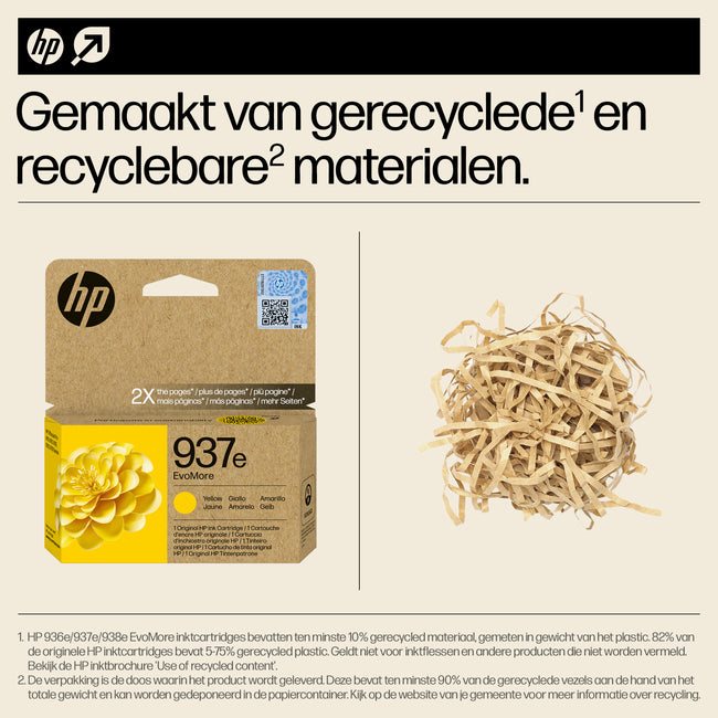 HP -  Inktcartridge 4S6W8NE 937E Evomore geel