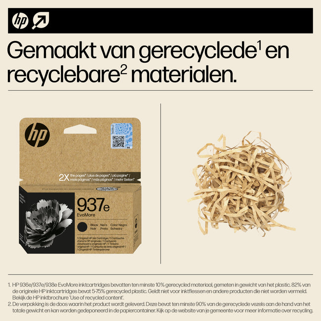 HP -  Inktcartridge 4S6W9NE 937E Evomore zwart