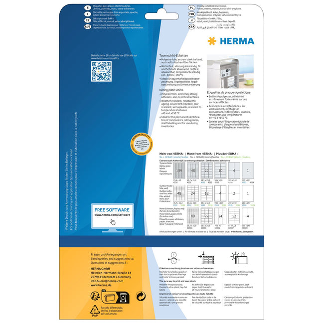 HERMA -  Etiket  4216 105x148mm folie 100st zilver