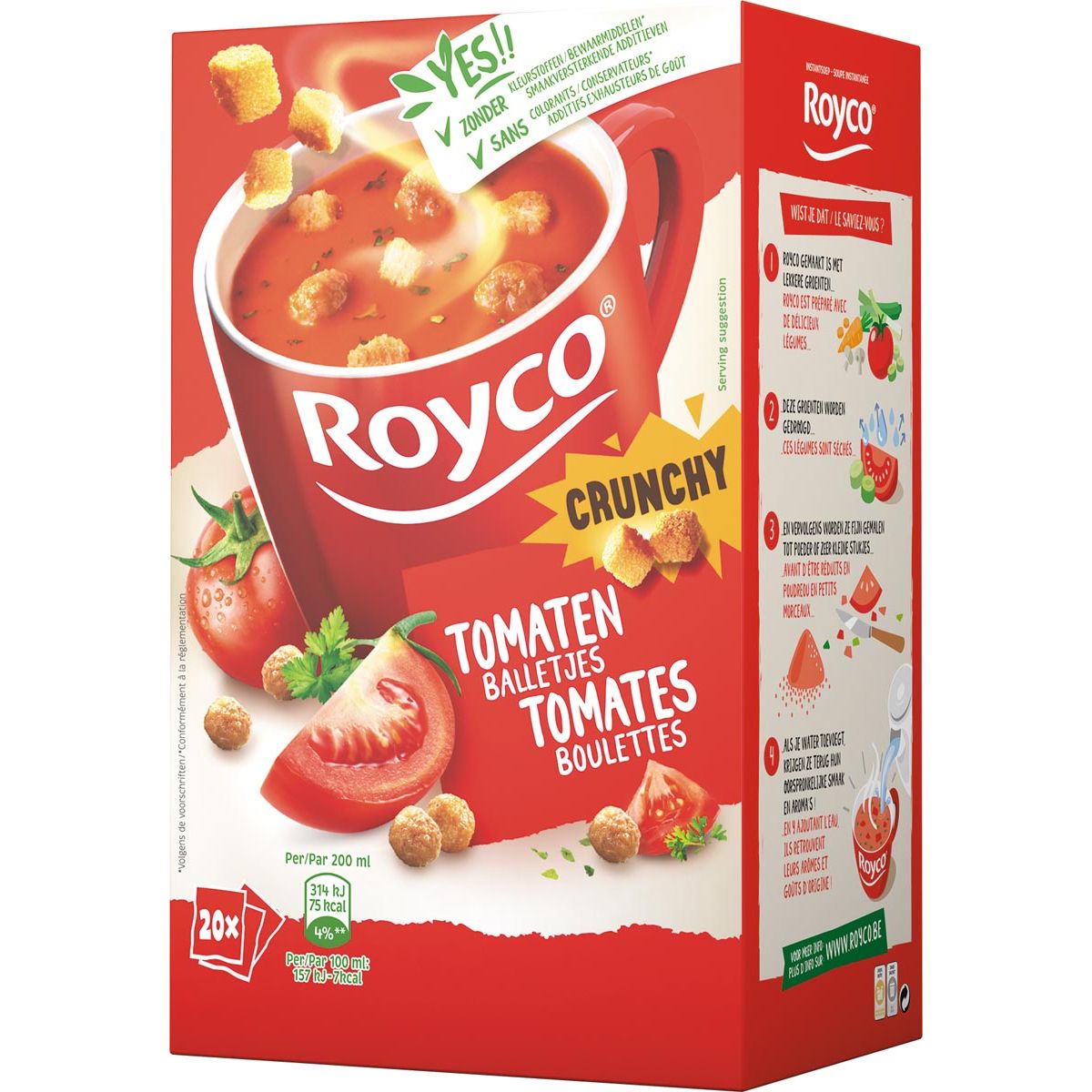 Royco - Minute Soup Tomate mit Kugeln, Packung mit 20 Beuteln