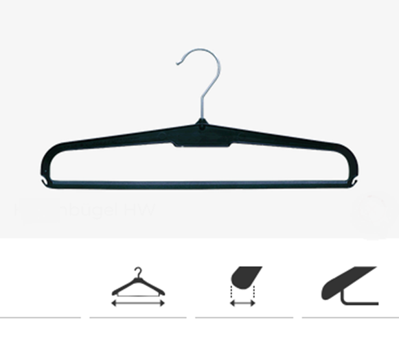 Klika - Hanger HW22 Alles/Hosenbügel 37cm schwarz