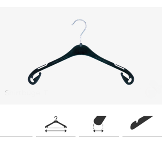 Klika - Kleiderbügel schwarz T43, Breite 43cm 300 Stück