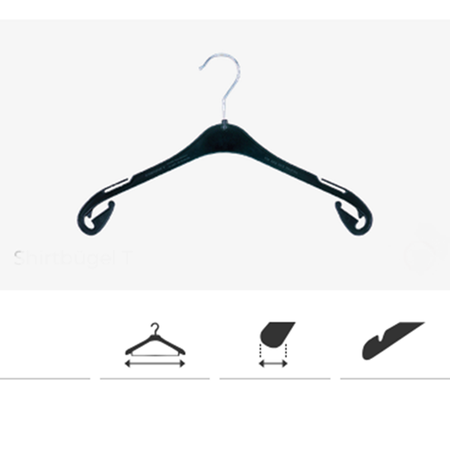 Klika - Kleiderbügel schwarz T26, Breite 26cm 500 Stück