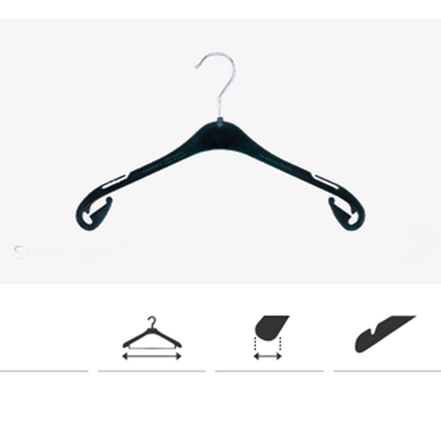 Klika - Kleiderbügel schwarz T26, Breite 26cm 500 Stück