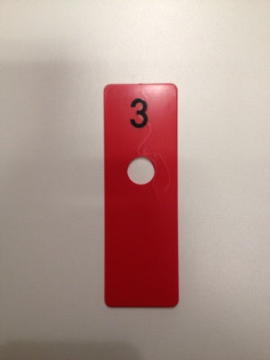 Klika - Kammerscheibe rot 40x120 mm NUMMER 3 40 Stück