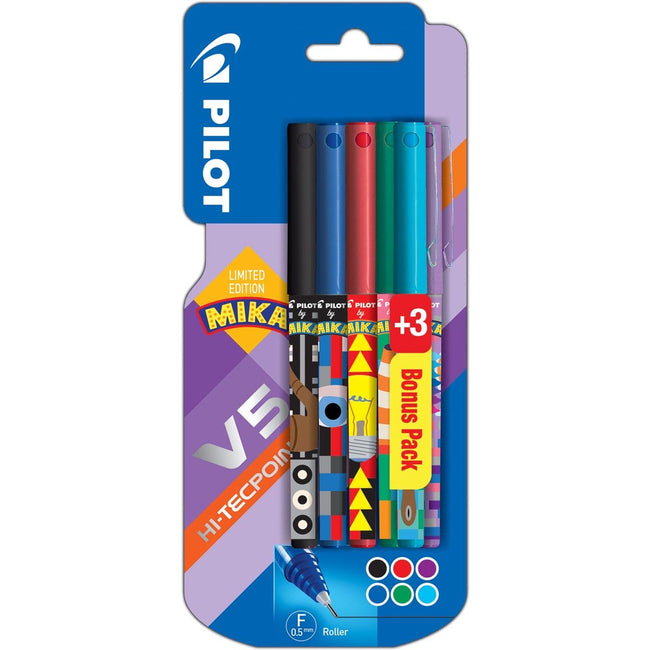Pilot - Roller V-5 Mika, Blister mit 3+3 Stück gratis in verschiedenen Farben