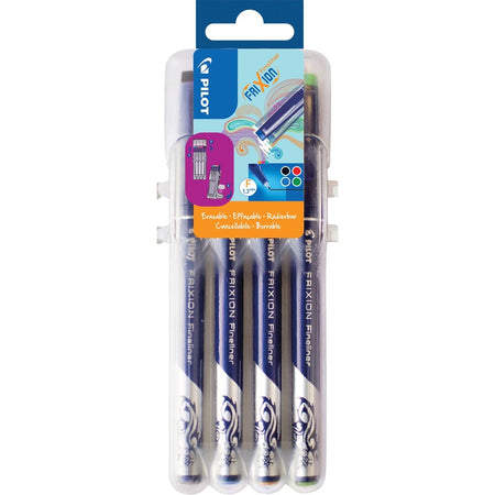 Pilot - Fineliner friXion feines, sortiertes Federmäppchen mit 4 Teilen