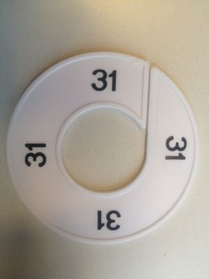 Klika -  Maatring 9cm wit/zwart 31