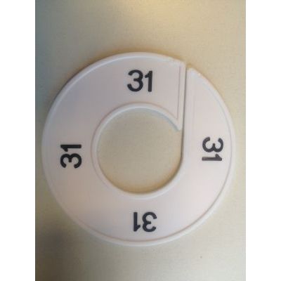 Klika -  Maatring 9cm wit/zwart 31