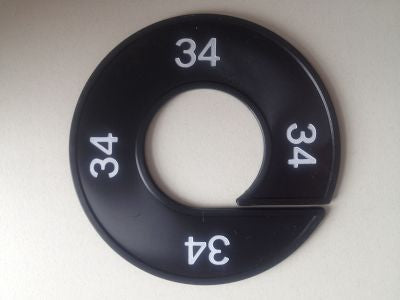 Klika -  Maatring 9cm zwart/wit 34