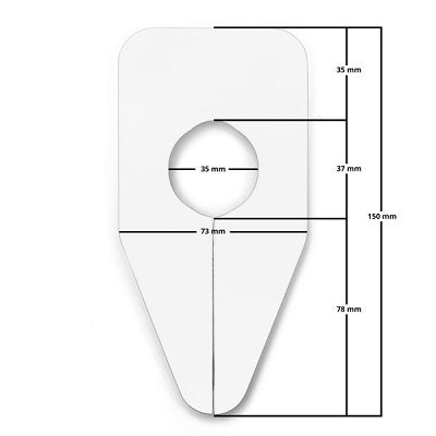 Klika - Größenindikator oval weiß unbedruckt 15x7,3 140 Stück