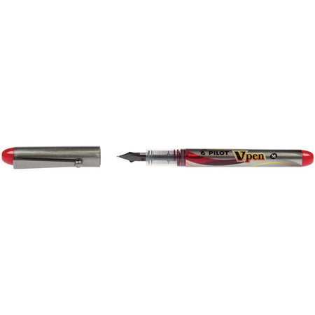 Pilot - Füllfederhalter V-Pen Silver rot