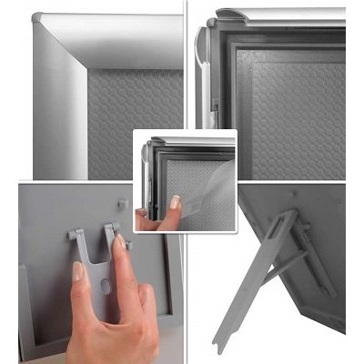 Klika - Klickrahmen 15x21cm ALU 14mm A5 Wand/Schreibtisch 10 Stück