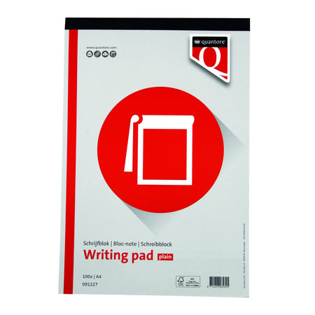Quantore - Schreibblock A4 blanko 100 Blatt 60gr | 5 Stück
