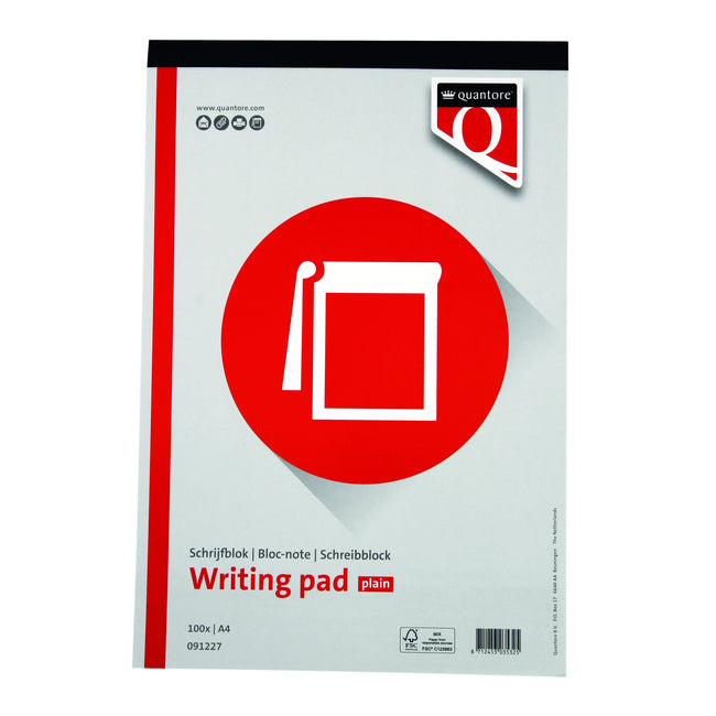 Quantore - Schreibblock A4 blanko 100 Blatt 60gr | 5 Stück