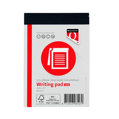 Quantore - Schreibblock A7-Linie 100 Blatt 60gr | 3 Stück