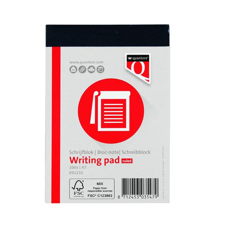 Quantore - Schreibblock A7-Linie 100 Blatt 60gr | 12 Stück