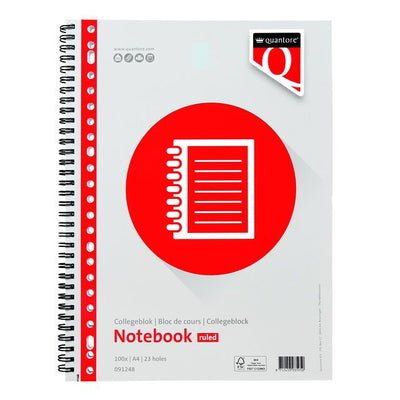 Quantore - Vorlesungsblock A4-Linie 23 Löcher 100 Blatt 70gr