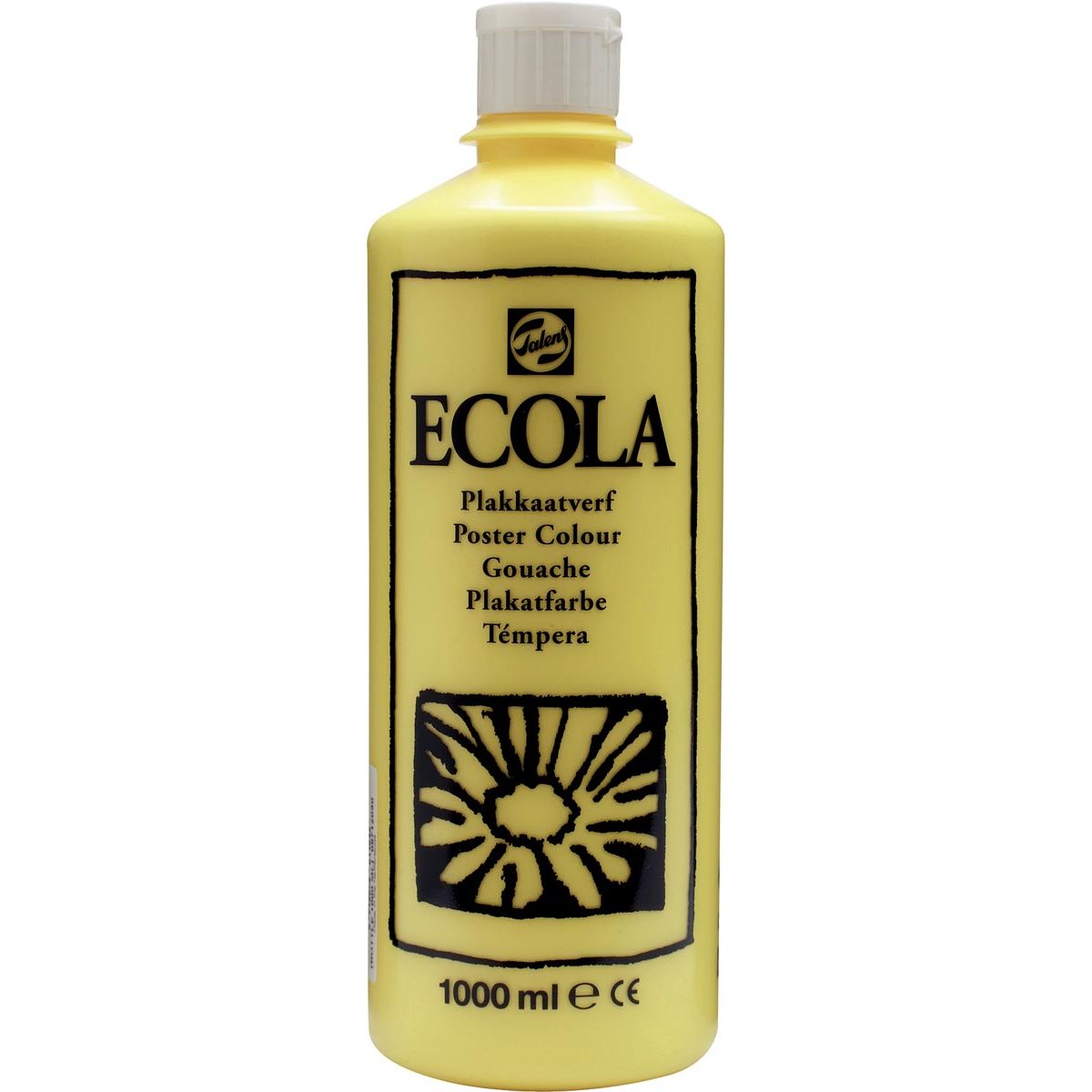 Talens - Ecola Gouache 1000 ml Flasche, zitronengelb