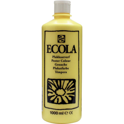 Talens - Ecola Gouache 1000 ml Flasche, zitronengelb