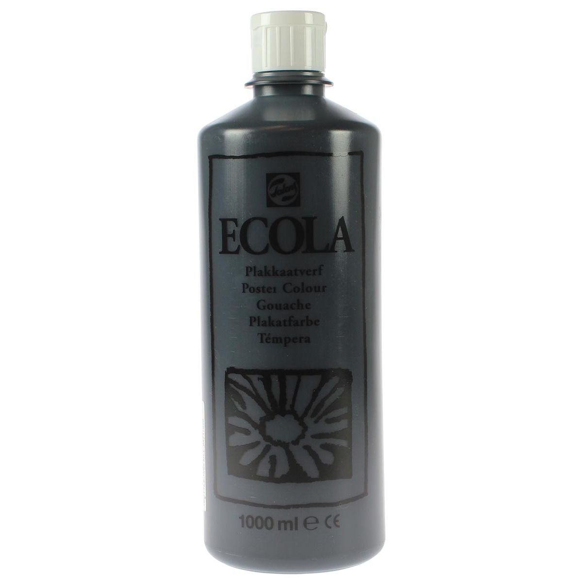 Talens - Ecola Gouache 1000 ml Flasche, schwarz
