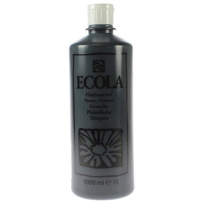 Talens - Ecola Gouache 1000 ml Flasche, schwarz