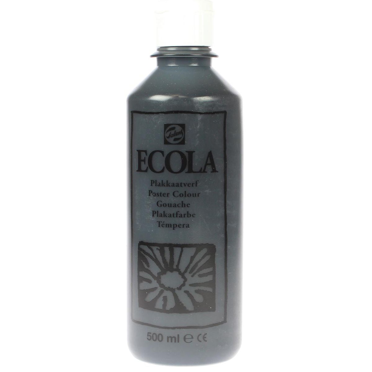 Talens - Ecola Gouache 500 ml Flasche, schwarz