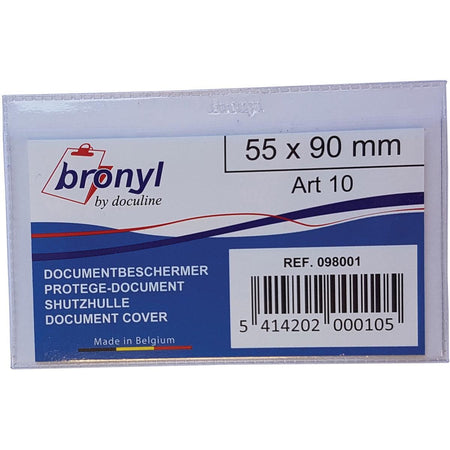 Bronyl – U-förmiger Ordner aus transparentem PVC mit einer Stärke von 140 Mikron, für Kreditkarten geeignet