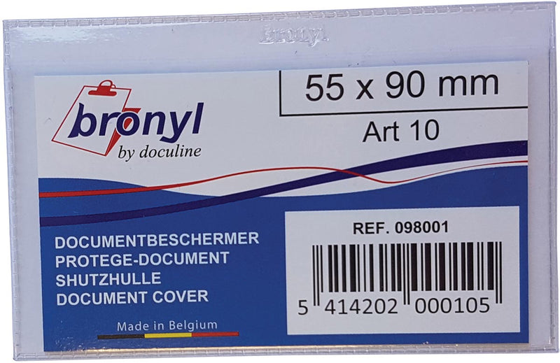 Bronyl – U-förmiger Ordner aus transparentem PVC mit einer Stärke von 140 Mikron, für Kreditkarten geeignet