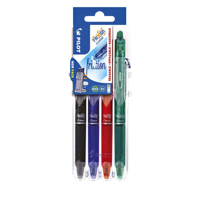 Pilot - Tintenroller friXion Clicker Medium Base sortiert Set2Go à 4 Stück
