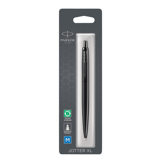 Parker - Jotter XL Kugelschreiber Monochrom schwarz, mittlere Blisterpackung mit 1 Stück